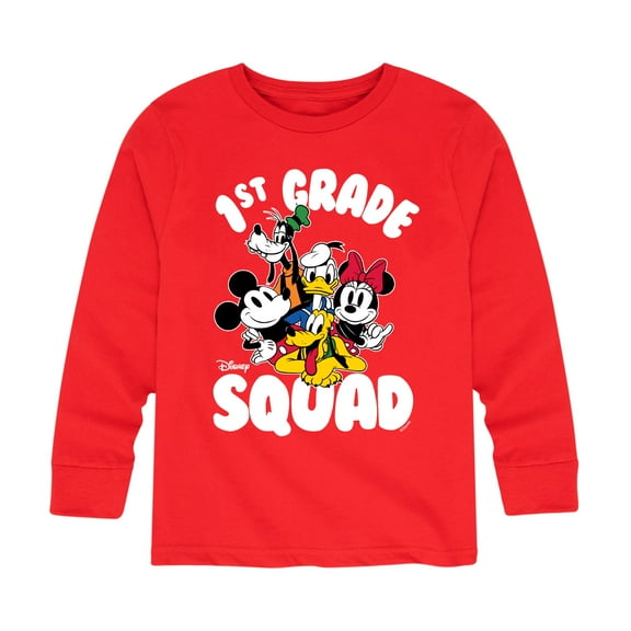 Mickey & Friends - 1st Grade Squad - Youth Long Sleeve Graphic T-Shirt