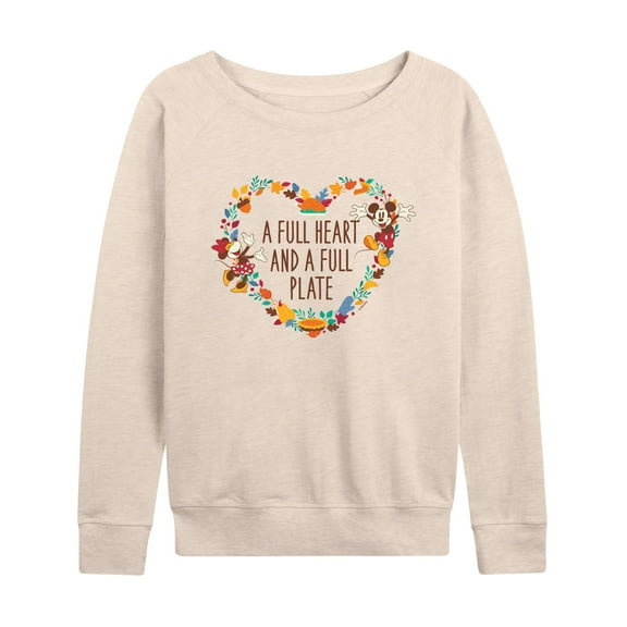 Mickey & Friends - A Full Heart And A Full Plate - Women's Lightweight French Terry Long Sleeve Shirt
