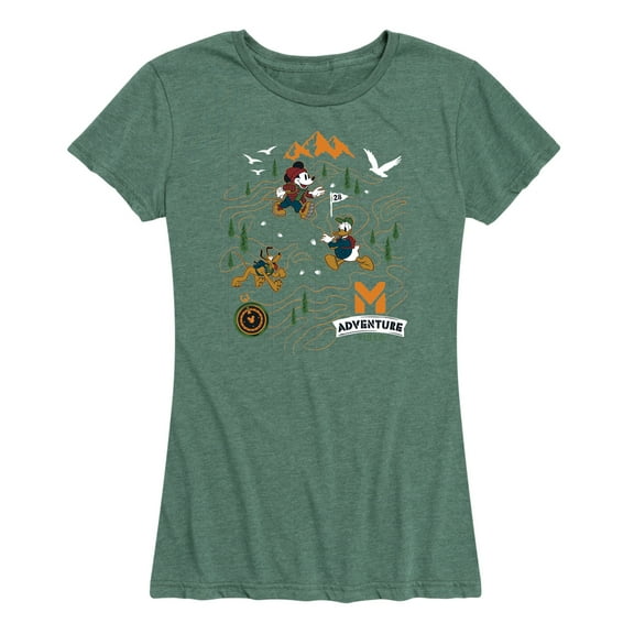 Mickey & Friends - Adventure Map - Women's Short Sleeve Graphic T-Shirt