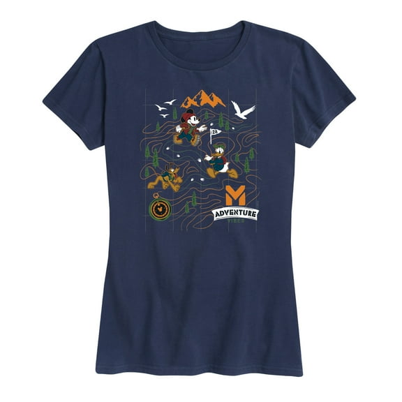Mickey & Friends - Adventure Map - Women's Short Sleeve Graphic T-Shirt