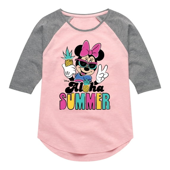 Mickey & Friends - Aloha Summer - Toddler And Youth Girls Raglan Graphic T-Shirt