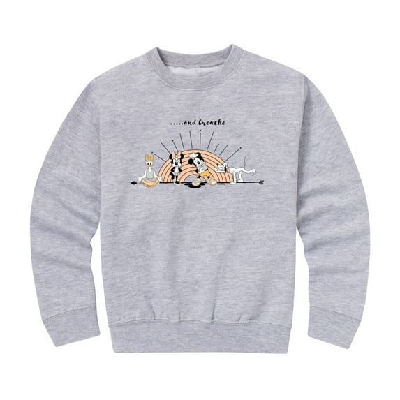 Mickey & Friends - And Breathe - Toddler And Youth Crewneck Fleece Sweatshirt