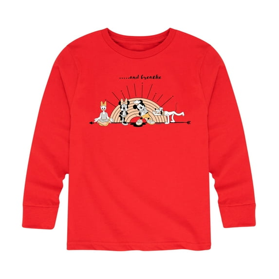 Mickey & Friends - And Breathe - Toddler And Youth Long Sleeve Graphic T-Shirt