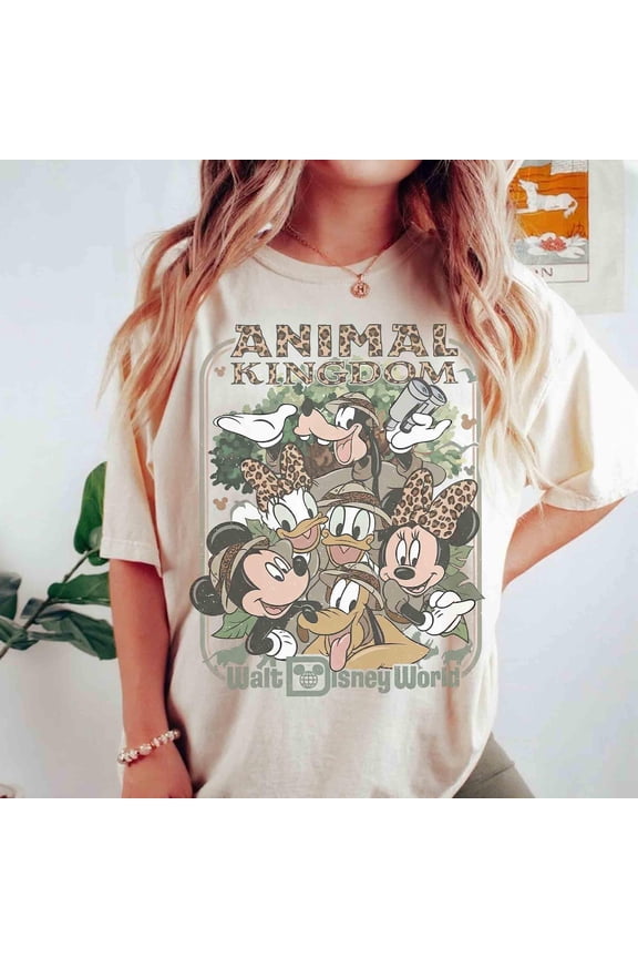 Mickey & Friends Animal Kingdom Safari Mode Comfort Colors T-Shirt, World Trip Tee, Let's Get Wild Gift Shirt, Holiday Family