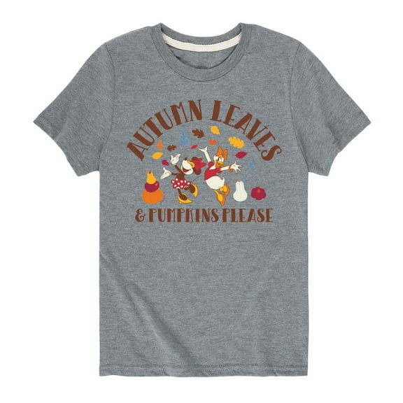 Mickey & Friends - Autumn Leaves And Pumpkins Please - Toddler and Youth Short Sleeve Graphic T-Shirt