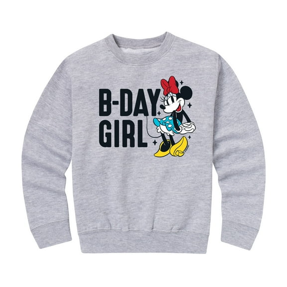 Mickey & Friends - B-Day Girl - Kids Toddler And Youth Crewneck Fleece Sweatshirt