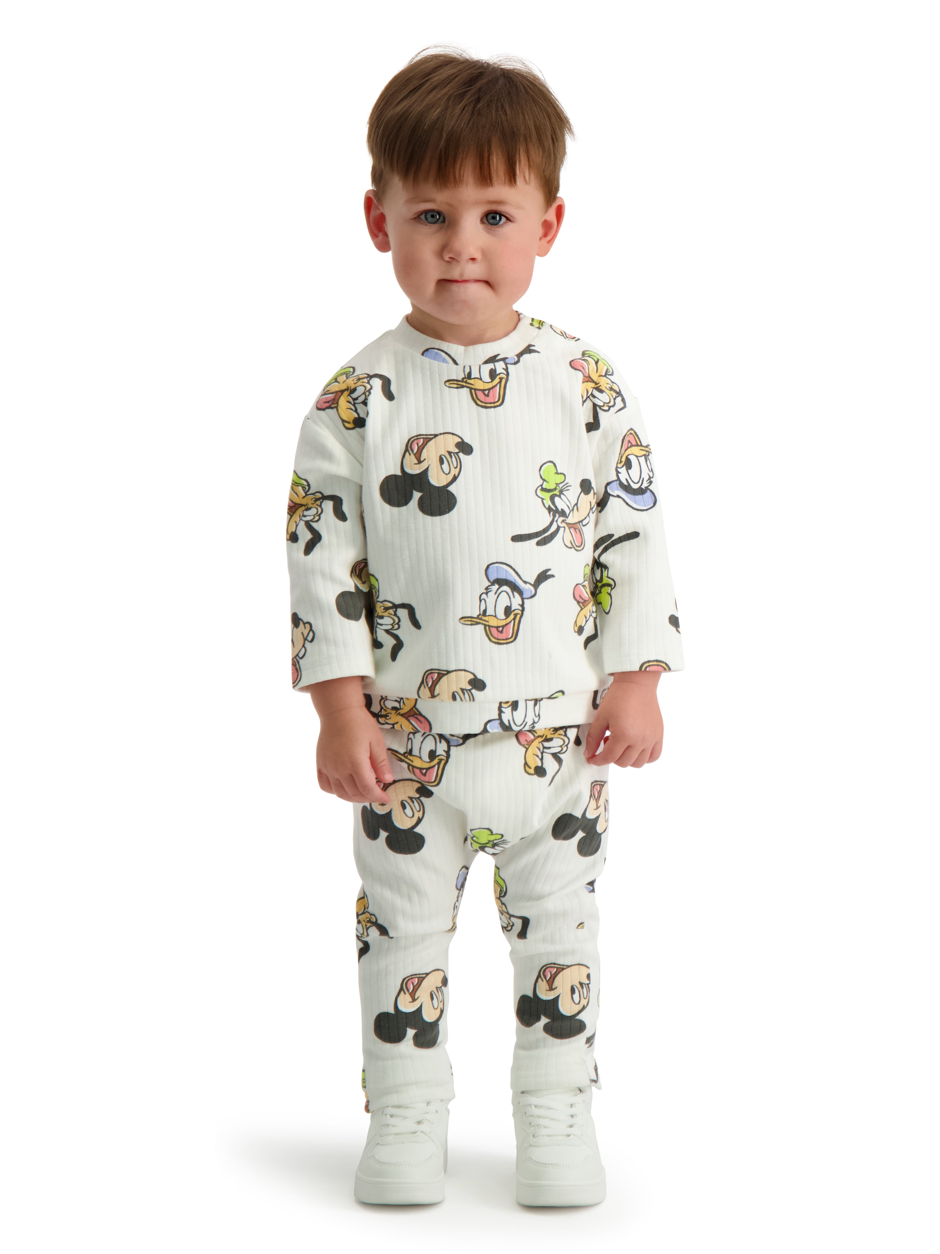 Mickey & Friends Baby Boys 2 Piece Rib Pant Set, Sizes 0-24M
