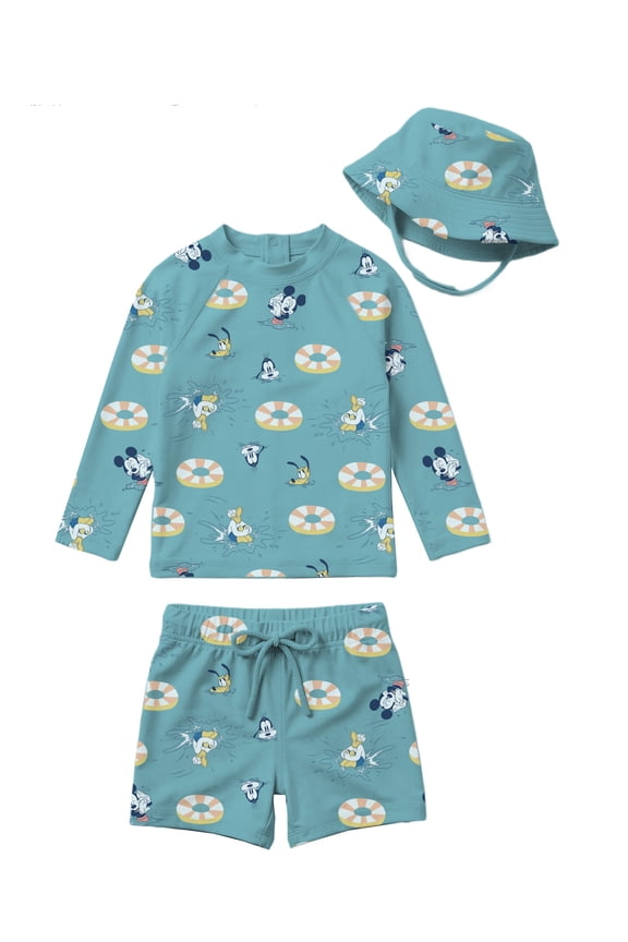 Character Baby Boy Rash Guard Swim Set with Hat, Sizes 0/3M- 12M