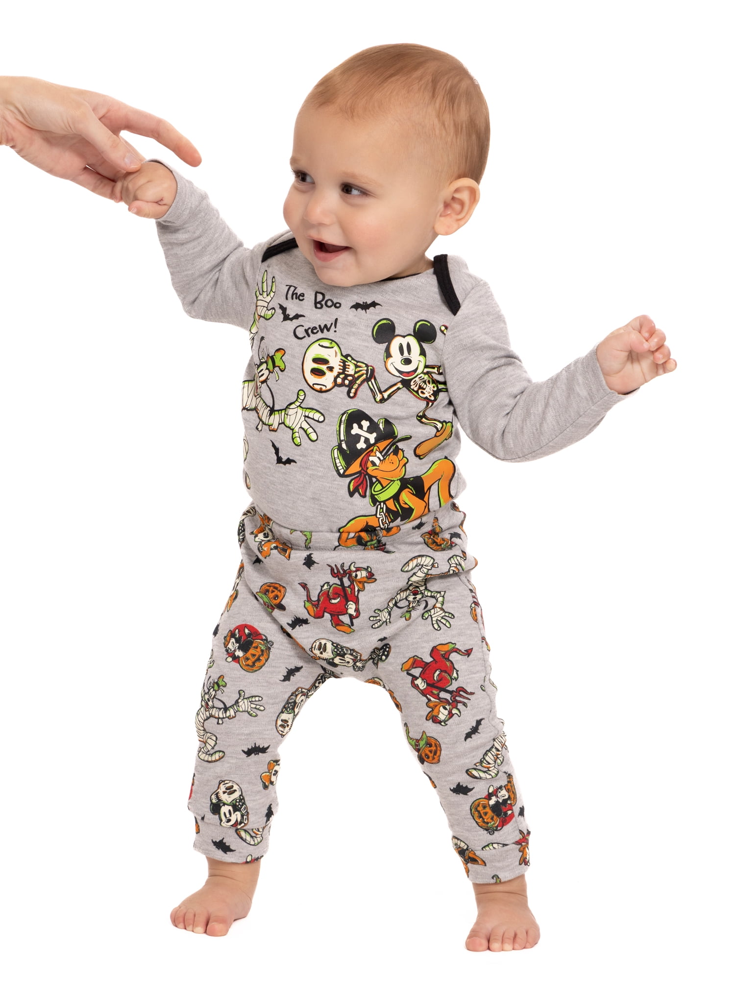 Halloween Mickey & Friends Unisex Baby Glow in the Dark Outfit Set, 3-Piece, Sizes 0M-12M