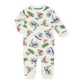 thumbnail image 1 of Mickey and Friends Baby Allover Print Romper with Long Sleeves, Sizes 0/3M-24M, 1 of 7