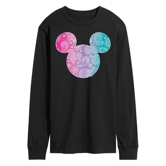 Mickey & Friends - Bandana Pattern Mickey Logo - Men's Long Sleeve T-Shirt