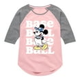 thumbnail image 1 of Mickey & Friends - Baseball Mickey - Toddler And Youth Girls Raglan Graphic T-Shirt, 1 of 4