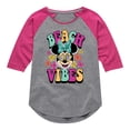 thumbnail image 1 of Mickey & Friends - Beach Vibes - Toddler And Youth Girls Raglan Graphic T-Shirt, 1 of 4
