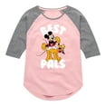 thumbnail image 1 of Mickey & Friends - Best Pals Mickey Pluto - Toddler And Youth Girls Raglan Graphic T-Shirt, 1 of 5