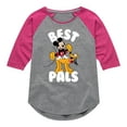 thumbnail image 1 of Mickey & Friends - Best Pals Mickey Pluto - Toddler And Youth Girls Raglan Graphic T-Shirt, 1 of 5