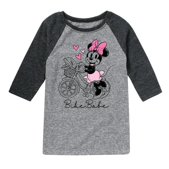 Mickey & Friends - Bike Babe - Toddler And Youth Raglan Graphic T-Shirt