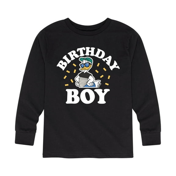 Mickey & Friends - Birthday Boy Donald - Youth Long Sleeve Graphic T-Shirt