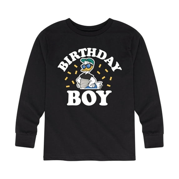Mickey & Friends - Birthday Boy Donald - Youth Long Sleeve Graphic T-Shirt