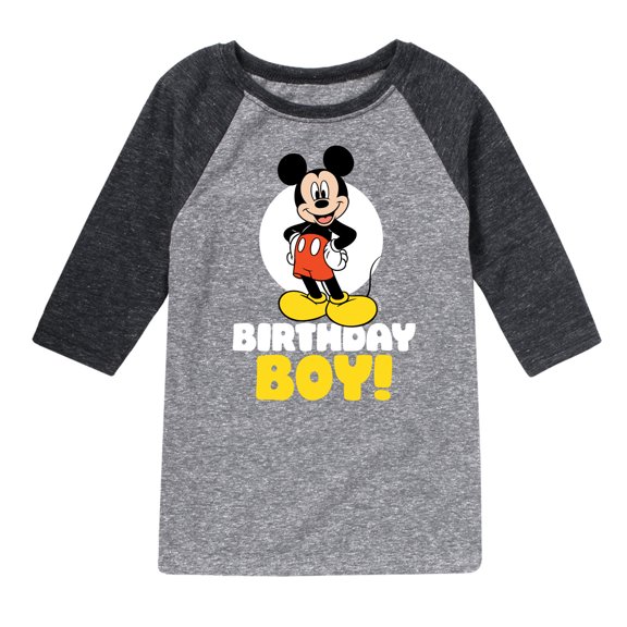 Mickey & Friends - Birthday Boy Spotlight - Toddler And Youth Girls Raglan Graphic T-Shirt