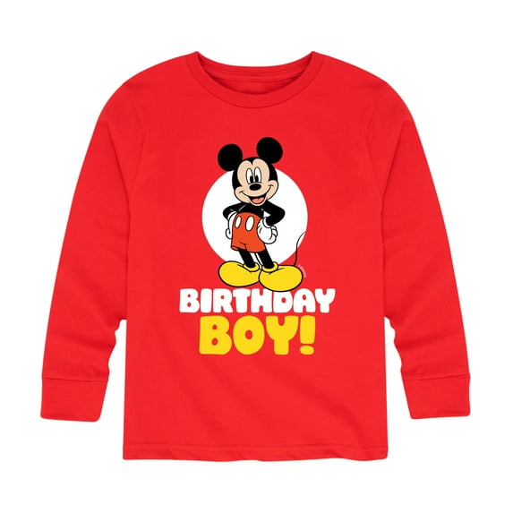 Mickey & Friends - Birthday Boy Spotlight - Youth Long Sleeve Graphic T-Shirt