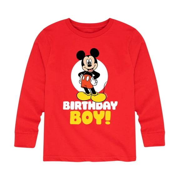 Mickey & Friends - Birthday Boy Spotlight - Youth Long Sleeve Graphic T-Shirt
