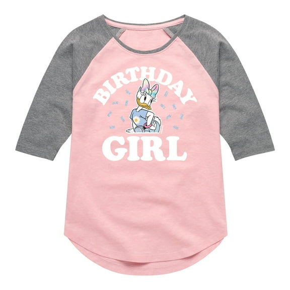 Mickey & Friends - Birthday Girl Daisy - Toddler And Youth Girls Raglan Graphic T-Shirt