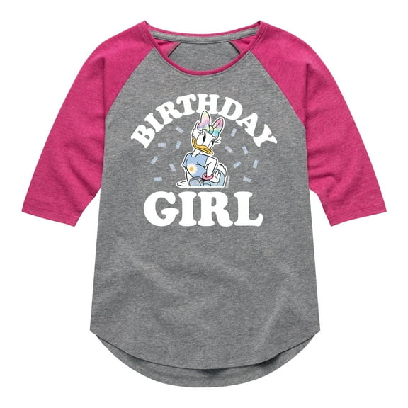 Mickey & Friends - Birthday Girl Daisy - Toddler And Youth Girls Raglan Graphic T-Shirt