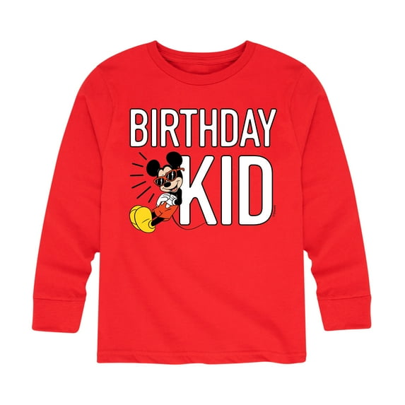 Mickey & Friends - Birthday Kid - Youth Long Sleeve Graphic T-Shirt