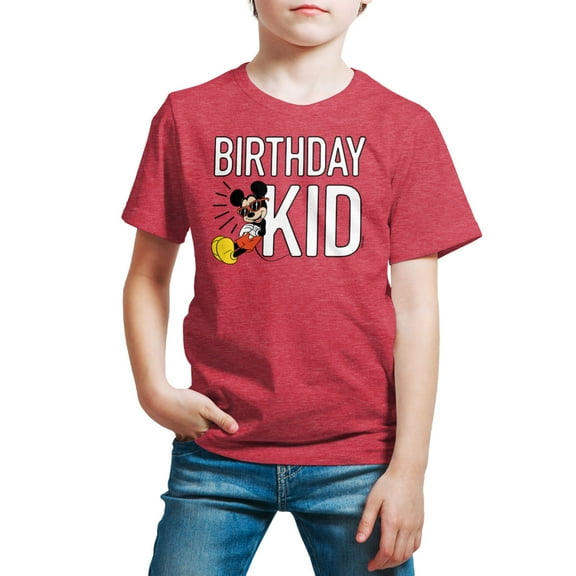 Mickey & Friends - Birthday Kid - Youth Short Sleeve Graphic T-Shirt