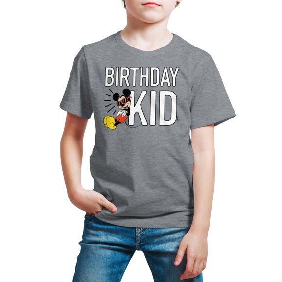 Mickey & Friends - Birthday Kid - Youth Short Sleeve Graphic T-Shirt