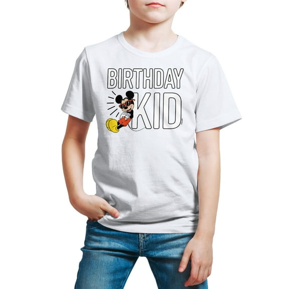 Mickey & Friends - Birthday Kid - Youth Short Sleeve Graphic T-Shirt