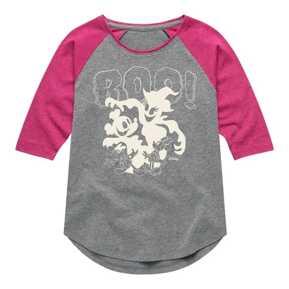 Mickey & Friends - Boo - Toddler And Youth Girls Raglan Graphic T-Shirt