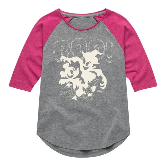 Mickey & Friends - Boo - Toddler And Youth Girls Raglan Graphic T-Shirt