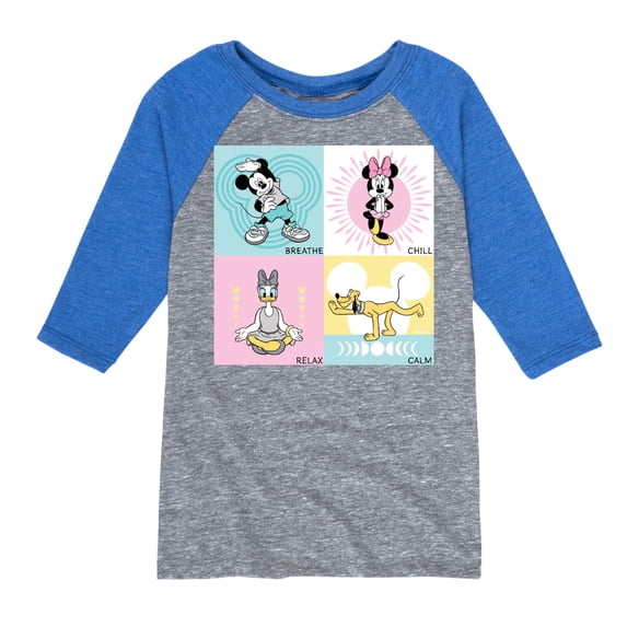 Mickey & Friends - Breathe Chill Relax Calm - Toddler And Youth Raglan Graphic T-Shirt