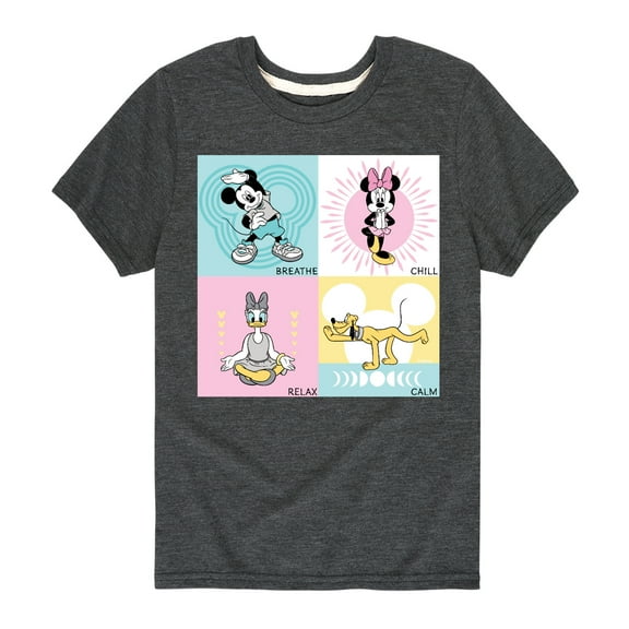 Mickey & Friends - Breathe Chill Relax Calm - Toddler And Youth Short Sleeve Graphic T-Shirt