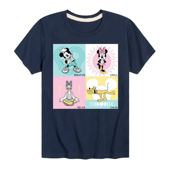 Mickey & Friends - Breathe Chill Relax Calm - Toddler And Youth Short Sleeve Graphic T-Shirt