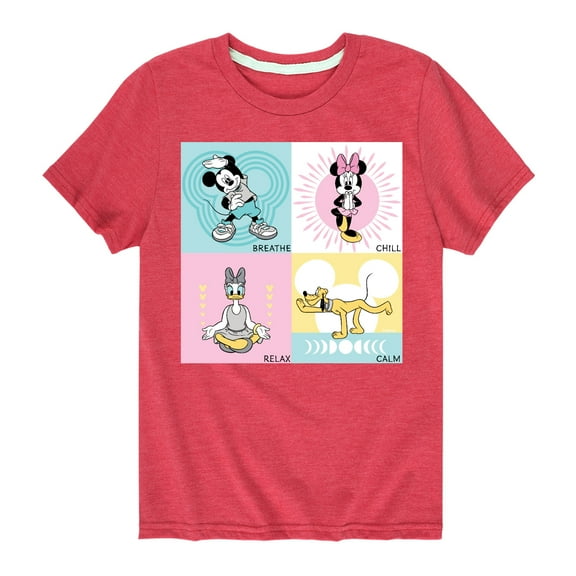Mickey & Friends - Breathe Chill Relax Calm - Toddler And Youth Short Sleeve Graphic T-Shirt