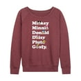thumbnail image 1 of Mickey & Friends - Character List - Women's Lightweight French Terry Long Sleeve Shirt, 1 of 5