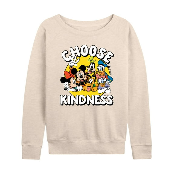 Mickey & Friends - Choose Kindness - Women's Lightweight French Terry Long Sleeve Shirt