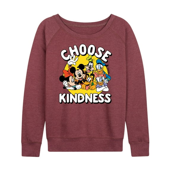 Mickey & Friends - Choose Kindness - Women's Lightweight French Terry Long Sleeve Shirt