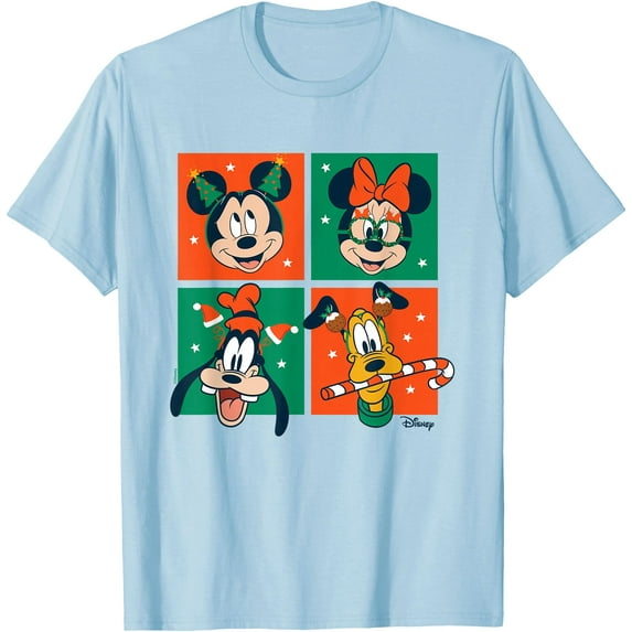 Mickey & Friends - Christmas Grid DTG Print Unisex T-Shirt