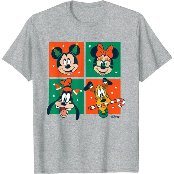 Mickey & Friends - Christmas Grid DTG Print Unisex T-Shirt
