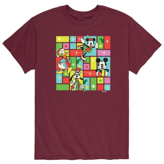 Mickey & Friends - Christmas Grid- Men's Short Sleeve Graphic T-Shirt