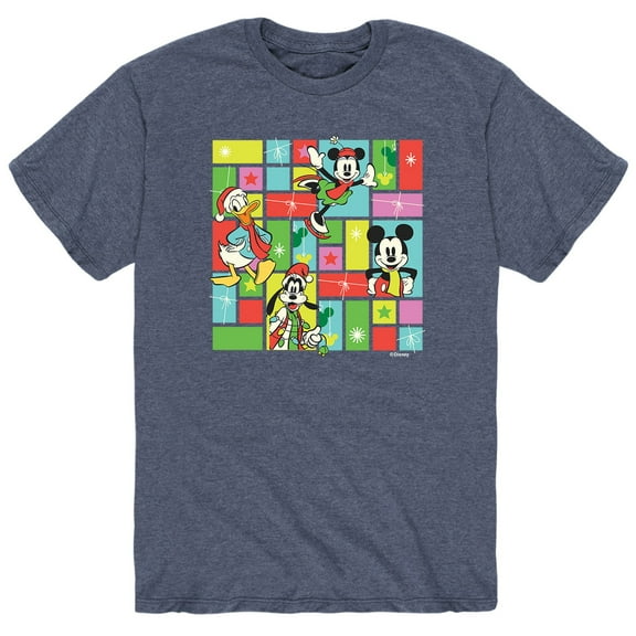 Mickey & Friends - Christmas Grid- Men's Short Sleeve Graphic T-Shirt