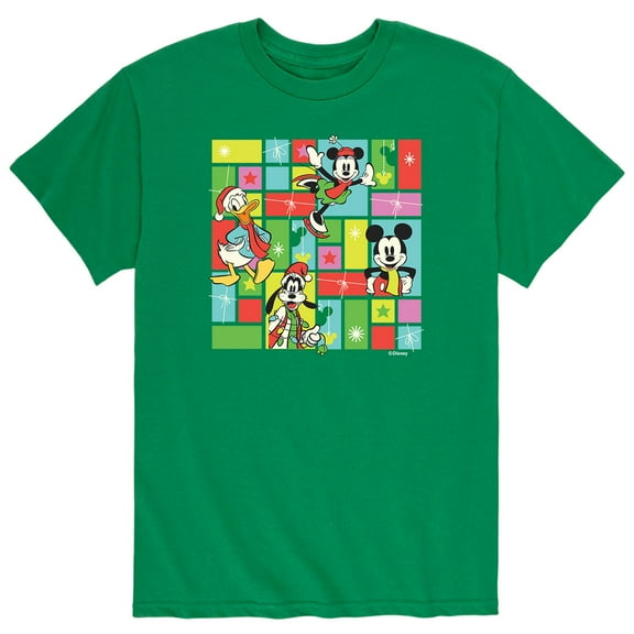 Mickey & Friends - Christmas Grid- Men's Short Sleeve Graphic T-Shirt