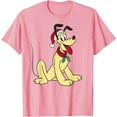thumbnail image 1 of Mickey & Friends Christmas Pluto Classic Holiday DTG Print Unisex T-Shirt,Light Pink Color,Size L, 1 of 5
