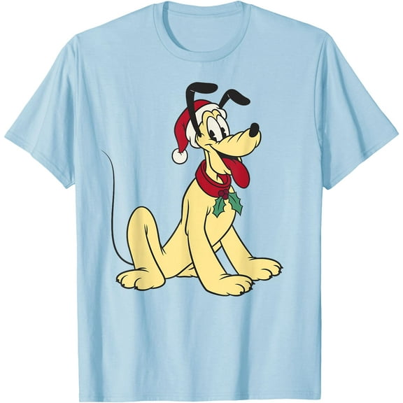 Mickey & Friends Christmas Pluto Classic Holiday DTG Print Unisex T-Shirt