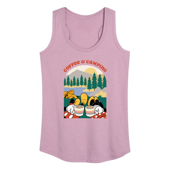 Mickey & Friends - Coffee And Camping - Women's Racerback Tank Top