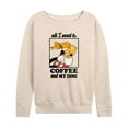 thumbnail image 1 of Mickey & Friends - Coffee And My Dog - Women's Lightweight French Terry Long Sleeve Shirt, 1 of 5