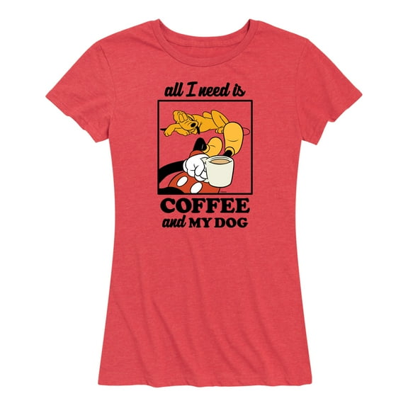 Mickey & Friends - Coffee And My Dog - Women's Short Sleeve Graphic T-Shirt